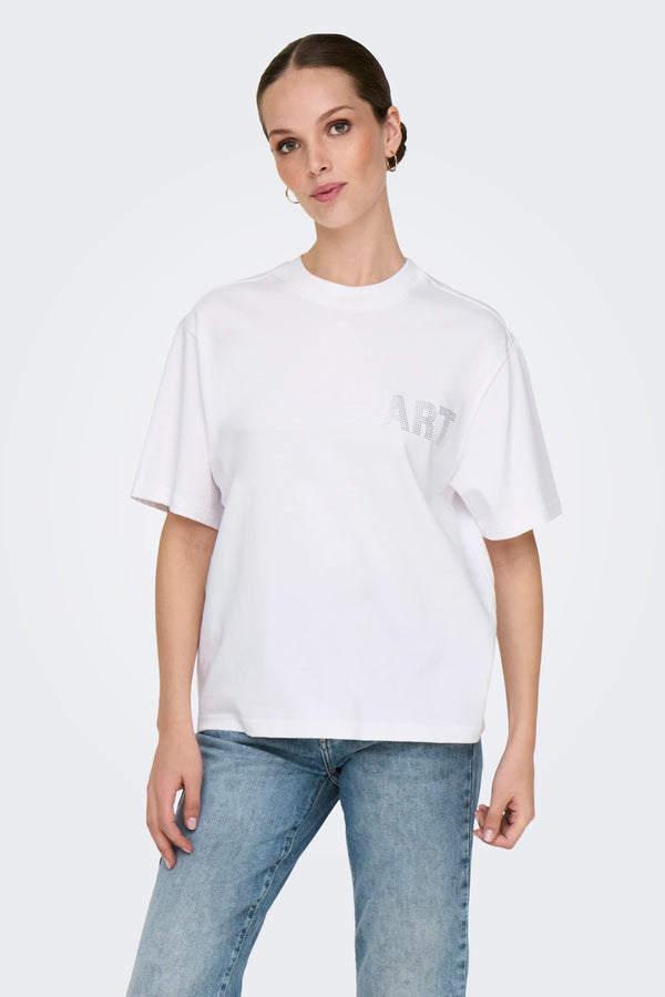 Top uni manches courtes Blanc - ONLY®