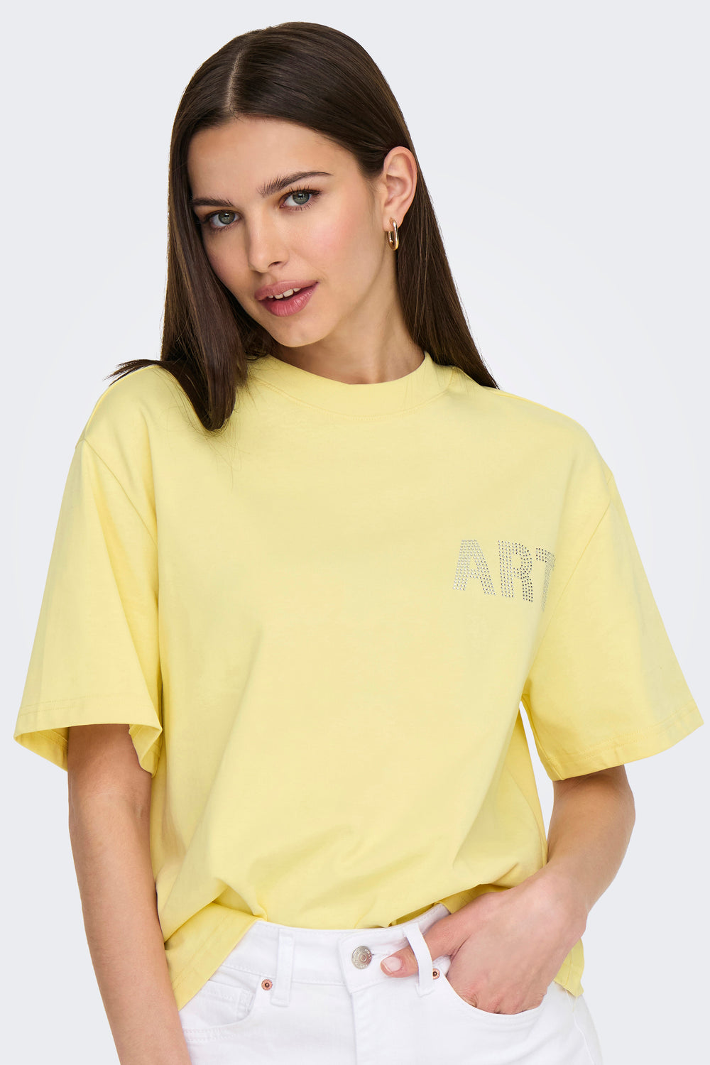 Top uni manches courtes Jaune - ONLY®