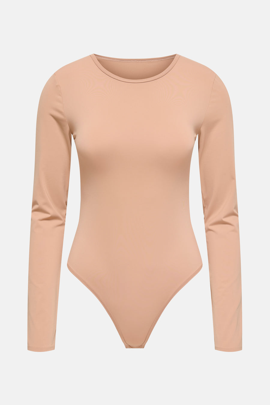 Beige body van ONLY, met lange mouwen en aansluitende pasvorm.