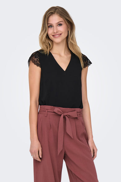Top uni manches courtes Noir - ONLY®