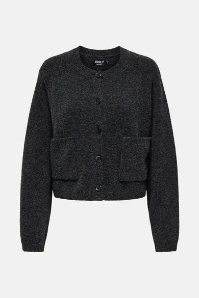 Grijze gebreide cardigan van ONLY®, met een zachte textuur en een losse pasvorm.