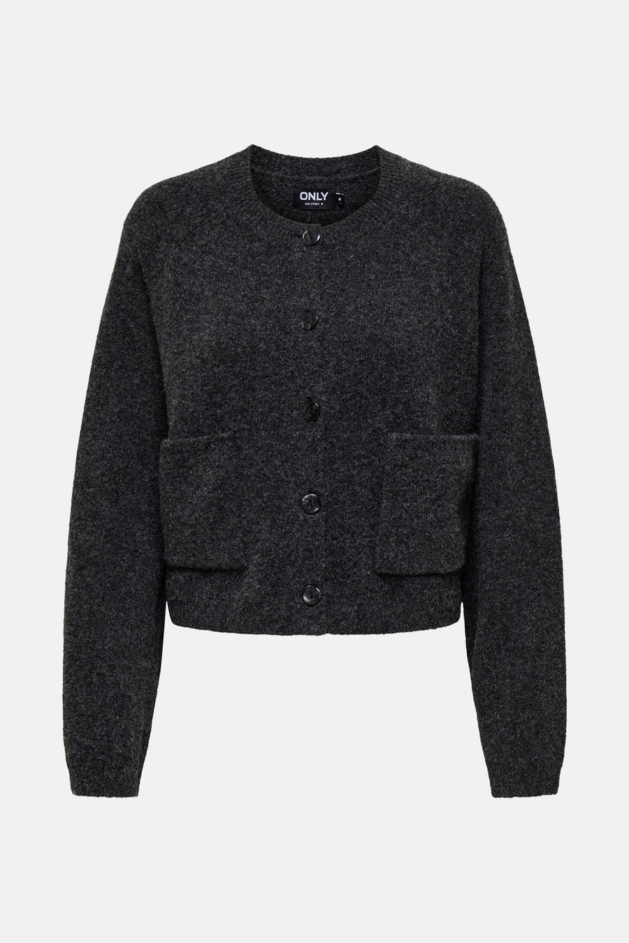 Grijze gebreide cardigan van ONLY®, met een zachte textuur en een losse pasvorm.