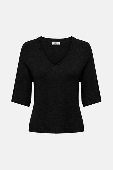 Zwart V-hals T-shirt met korte mouwen van JDY
