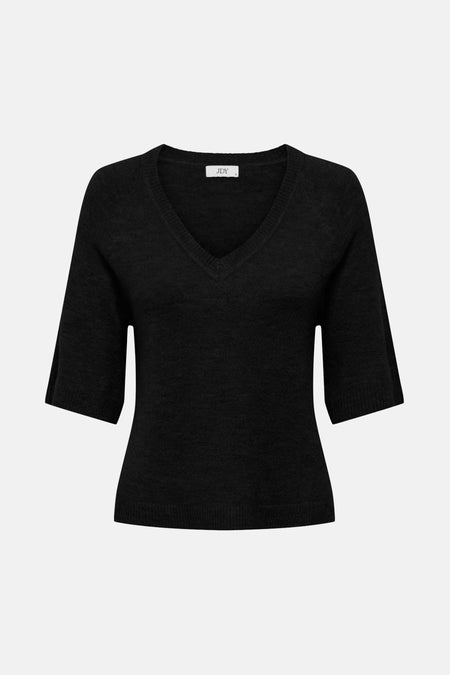Zwart V-hals T-shirt met korte mouwen van JDY