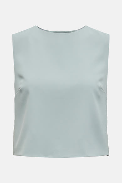 Blouse bleu ciel sans manches de ONLY, coupe carrée, détails aux épaules.