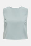 Blouse bleu ciel sans manches de ONLY, coupe carrée, détails aux épaules.