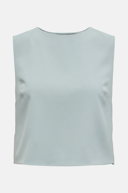 Blouse bleu ciel sans manches de ONLY, coupe carrée, détails aux épaules.