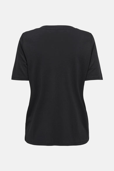 Top uni manches courtes noir de ONLY, vue arrière.