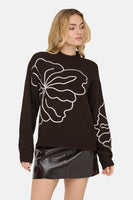 Pull col rond brun - JDY