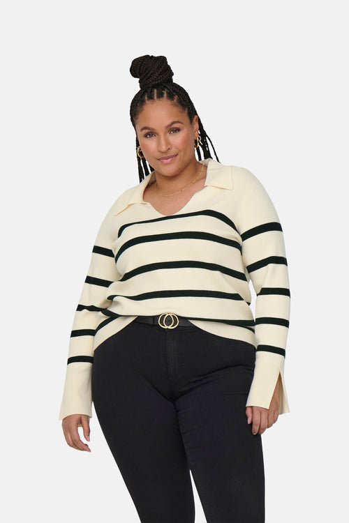 Pull à col en V - écru