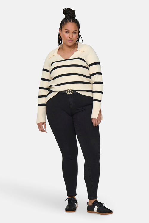 Pull à col en V - écru