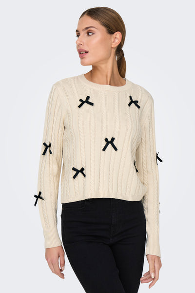 Pull col rond Écru - JDY
