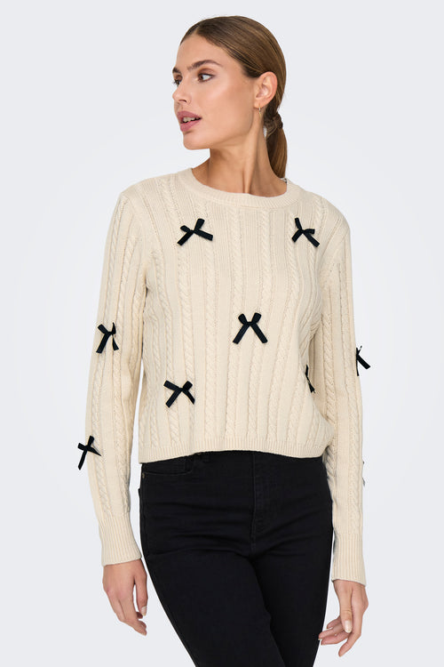 Pull col rond Écru - JDY