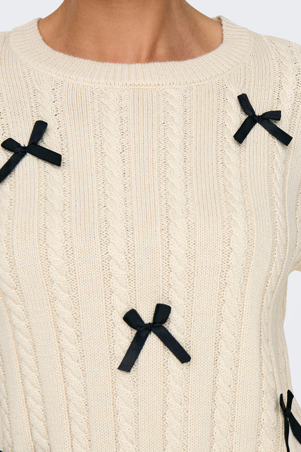 Pull col rond Écru - JDY