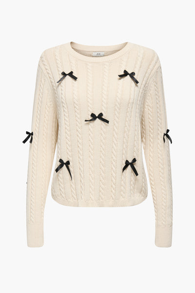 Pull col rond Écru - JDY