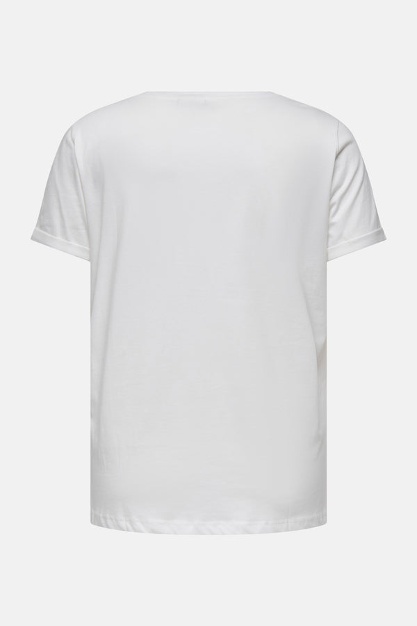 Top uni manches courtes Blanc - CARMAKOMA