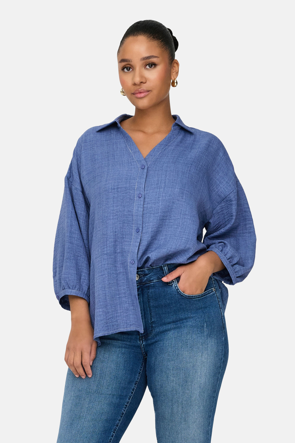 Blouse 3/4 Blauw - CARMAKOMA