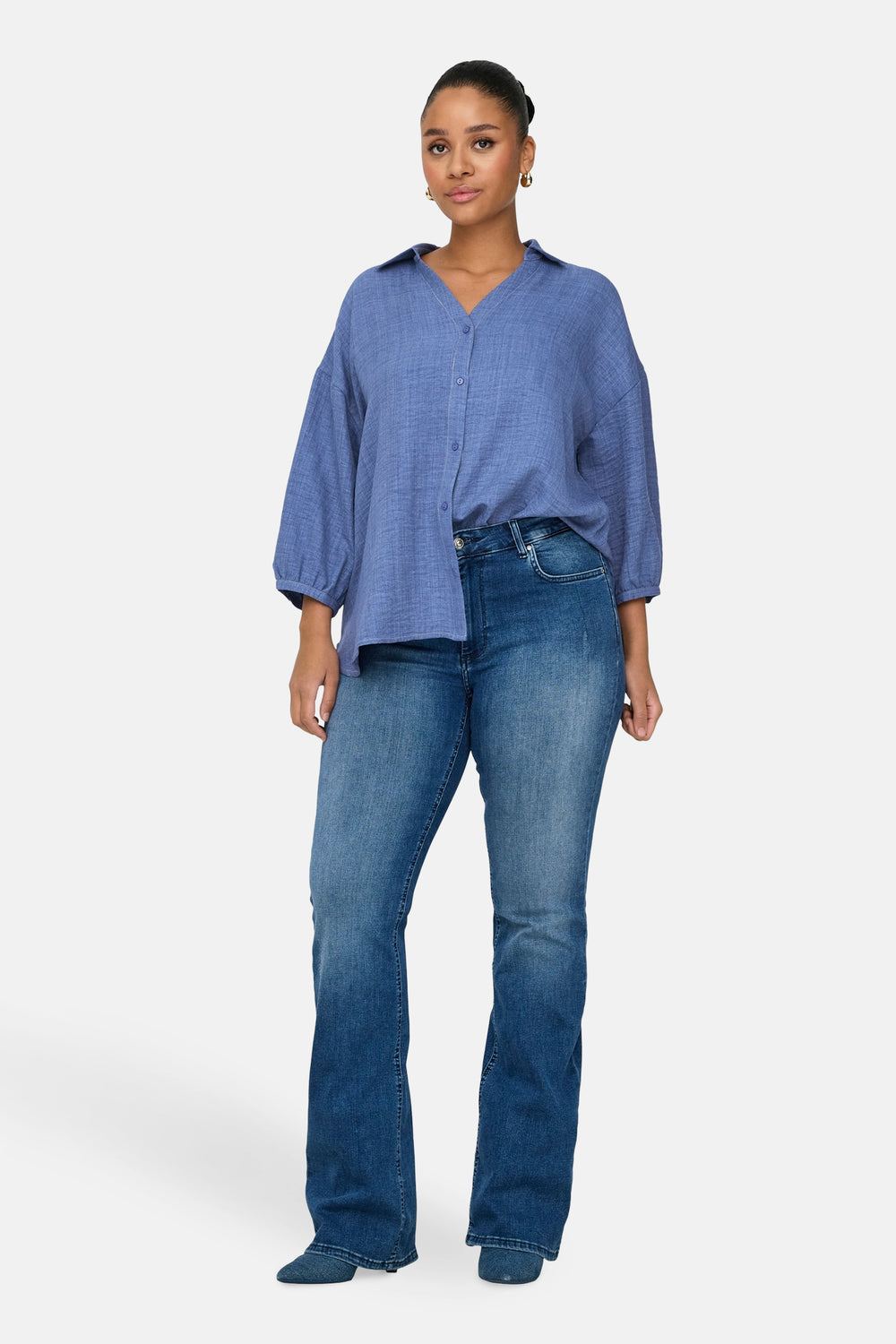 Blouse 3/4 Blauw - CARMAKOMA