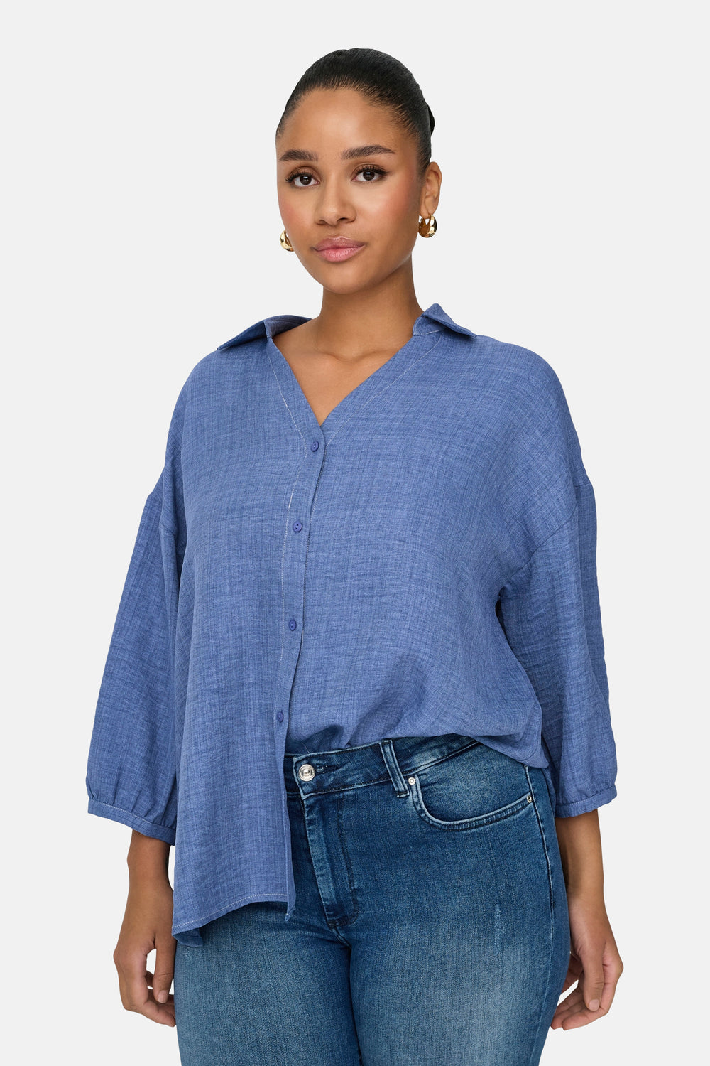 Blouse 3/4 Blauw - CARMAKOMA
