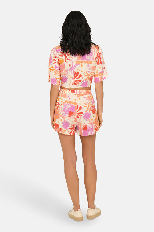 Blouse à manches courtes - multicolore
