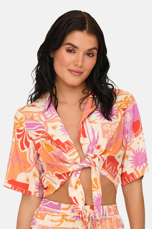 Blouse à manches courtes - multicolore