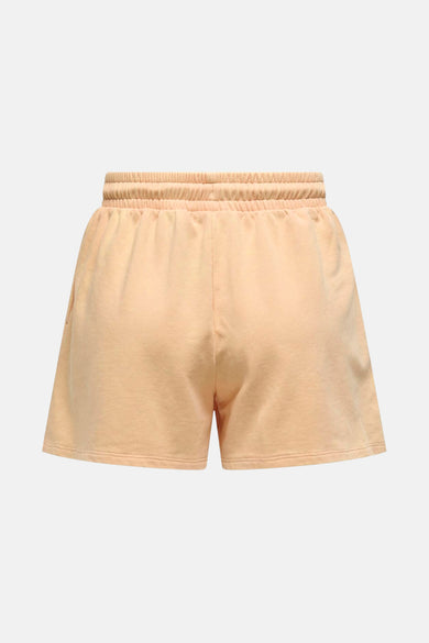 Short orange ONLY® avec une taille élastique, vu de dos.

