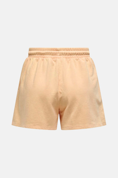 Short orange ONLY® avec une taille élastique, vu de dos.
