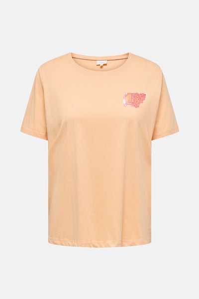 Top uni manches courtes Orange - CARMAKOMA