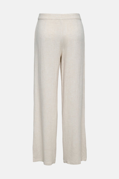 Pantalon de costume beige de JDY, coupe droite et large, en lin.
