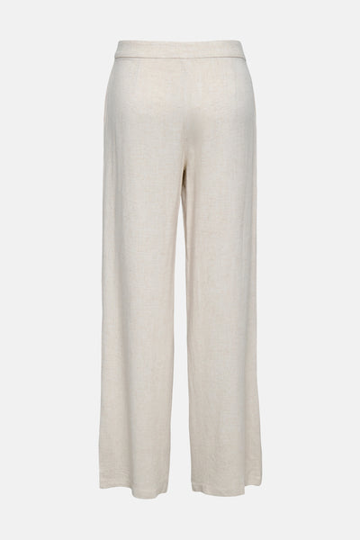 Pantalon de costume beige de JDY, coupe droite et large, en lin.