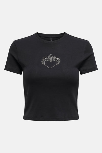 Top uni manches courtes Noir - ONLY®