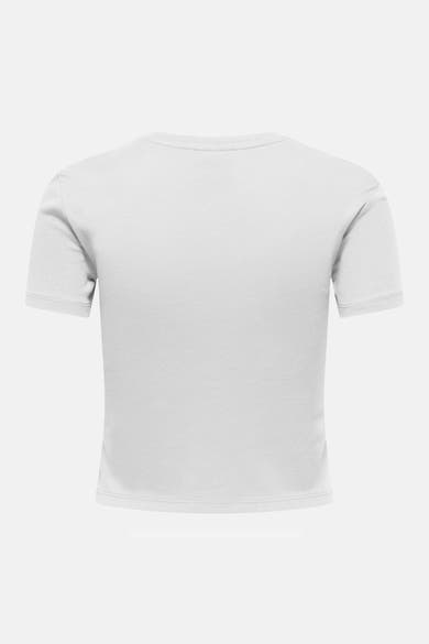 T-shirt blanc à manches courtes de ONLY, vue de dos unie en tissu maille.