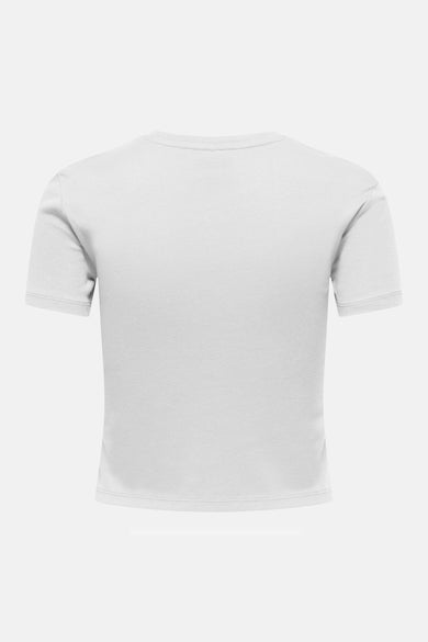 T-shirt blanc à manches courtes de ONLY, vue de dos unie en tissu maille.