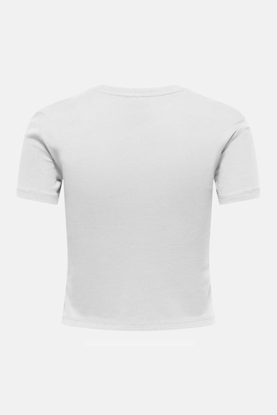 T-shirt blanc à manches courtes de ONLY, vue de dos unie en tissu maille.