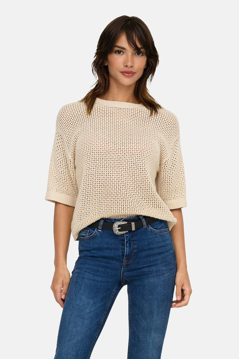 Pull col rond Beige - JDY