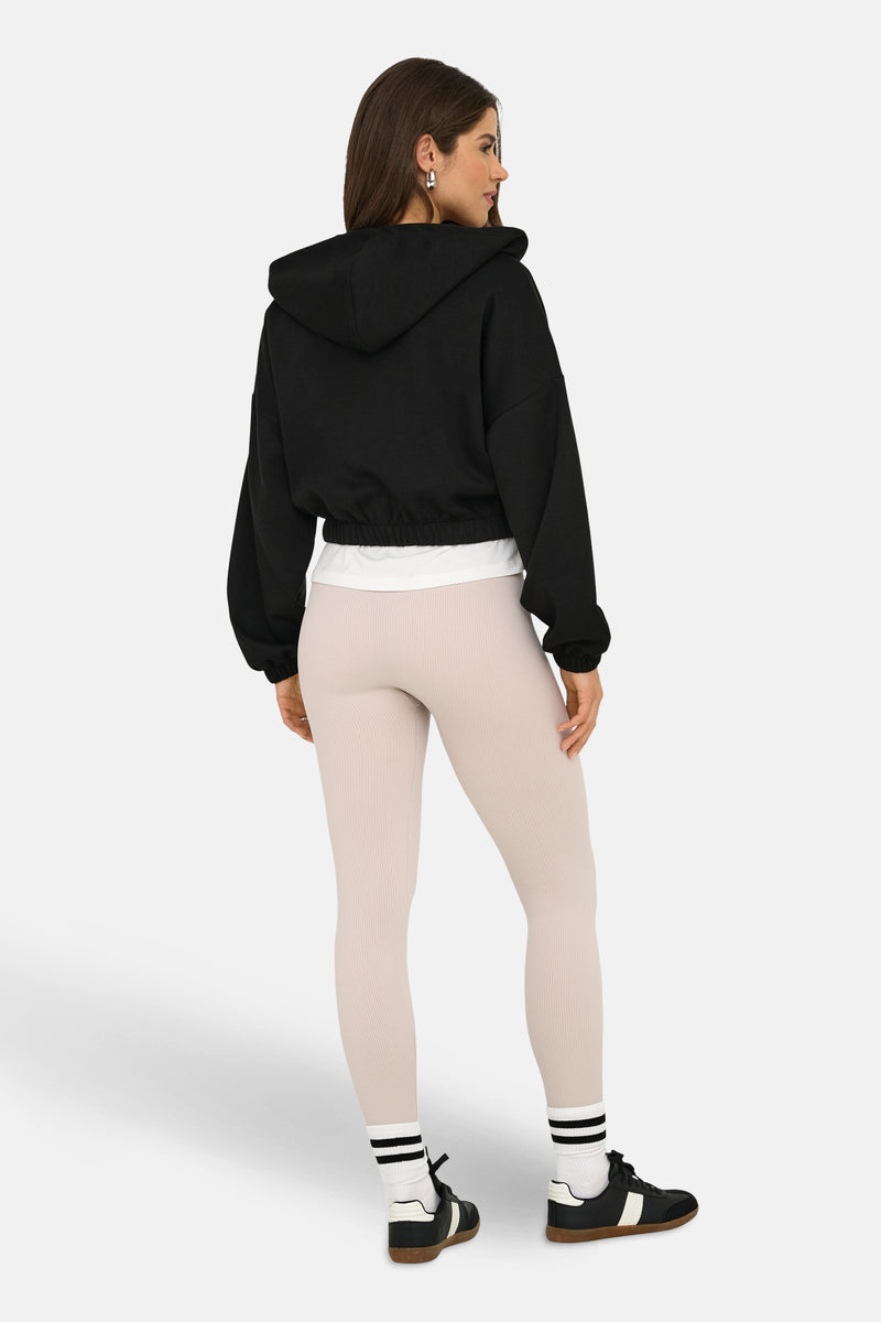 ONLSCARLETT LS ELASTIC ZIP HOOD SWT NOOS