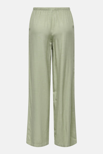 Pantalon vert de JDY, coupe large avec taille élastique, détail texturé.
