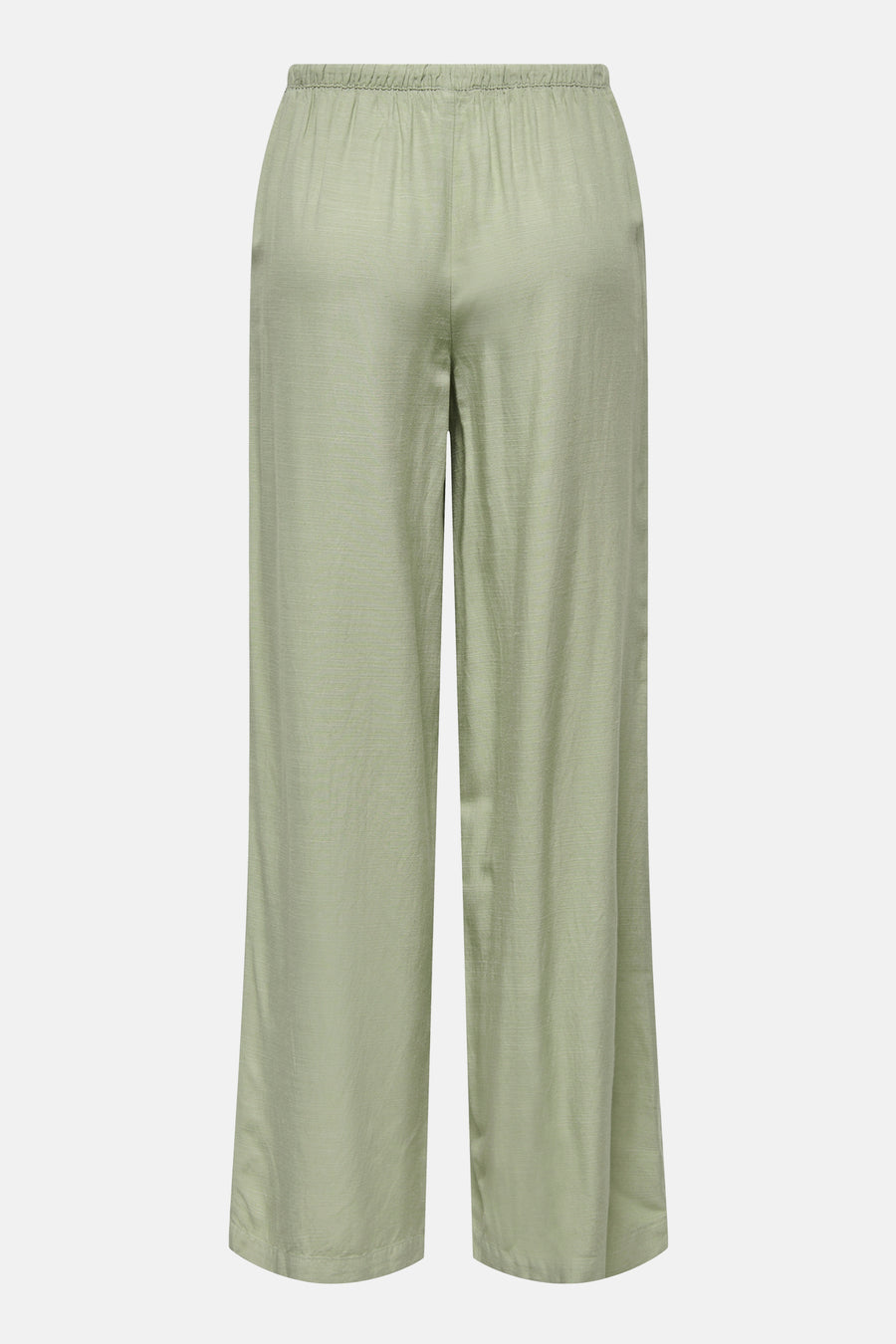 Pantalon vert de JDY, coupe large avec taille élastique, détail texturé.
