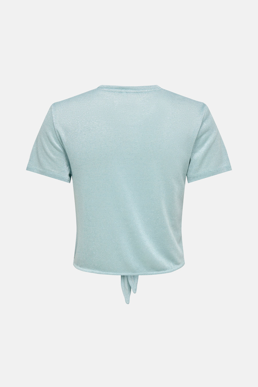T-shirt bleu à manches courtes de ONLY, avec un nœud décoratif à la base.

