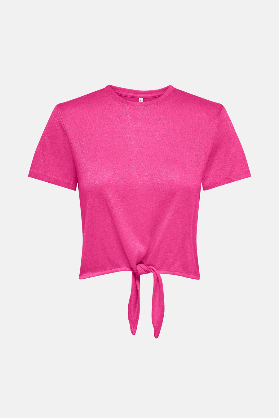 T-shirt rose à manches courtes de ONLY, avec un nœud décoratif sur le devant.