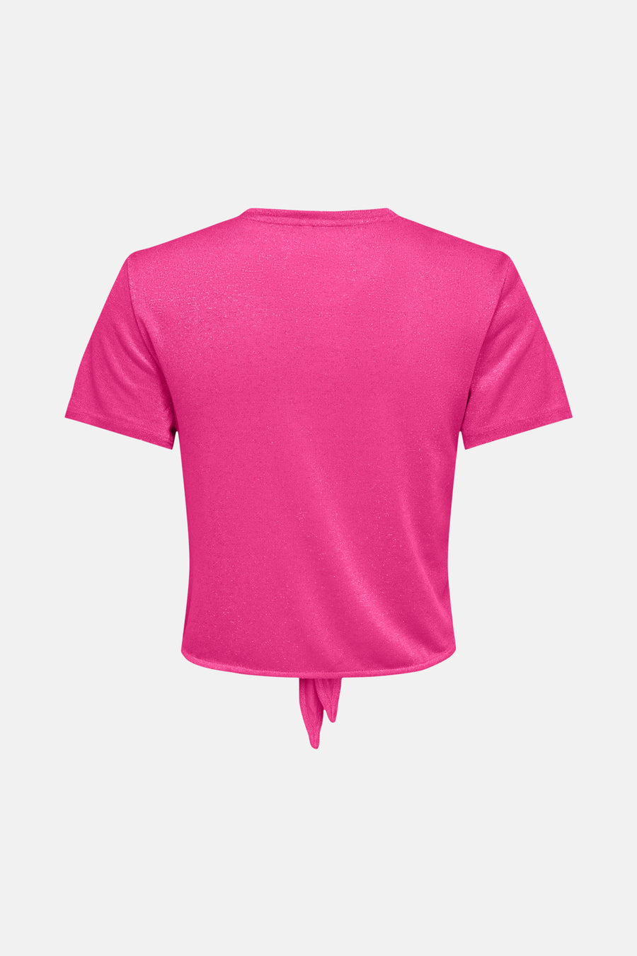 T-shirt rose à manches courtes de ONLY, avec un nœud décoratif à la base.
