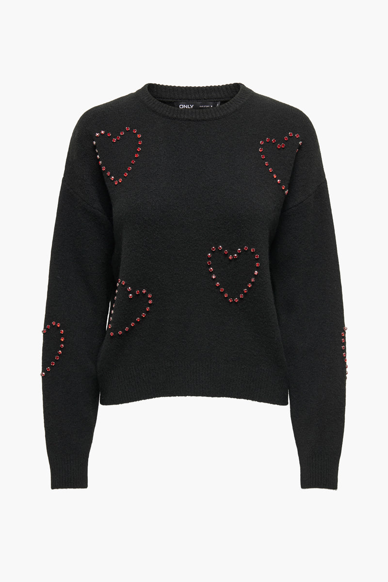 ONLDAISY LS O-NECK BLING EX KNT