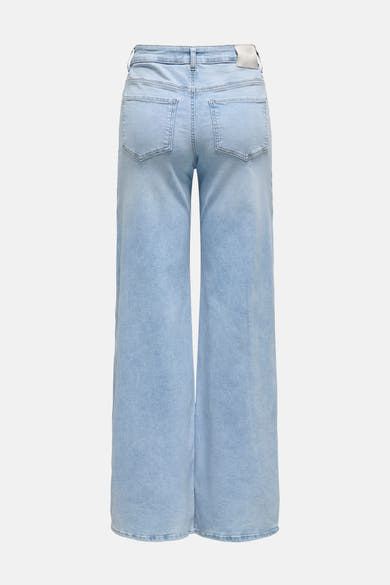 Wijde spijkerbroek van lichtblauw denim van JDY, achterkant.