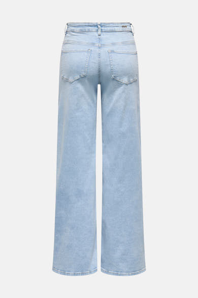 Wijde jeans in lichtblauw denim van JDY, losse pasvorm en zichtbare achterzakken.