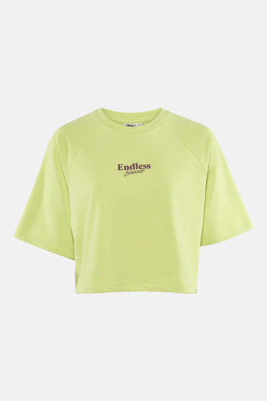 T-shirt court vert de ONLY® à manches raglan et inscription 'Endless Summer'.