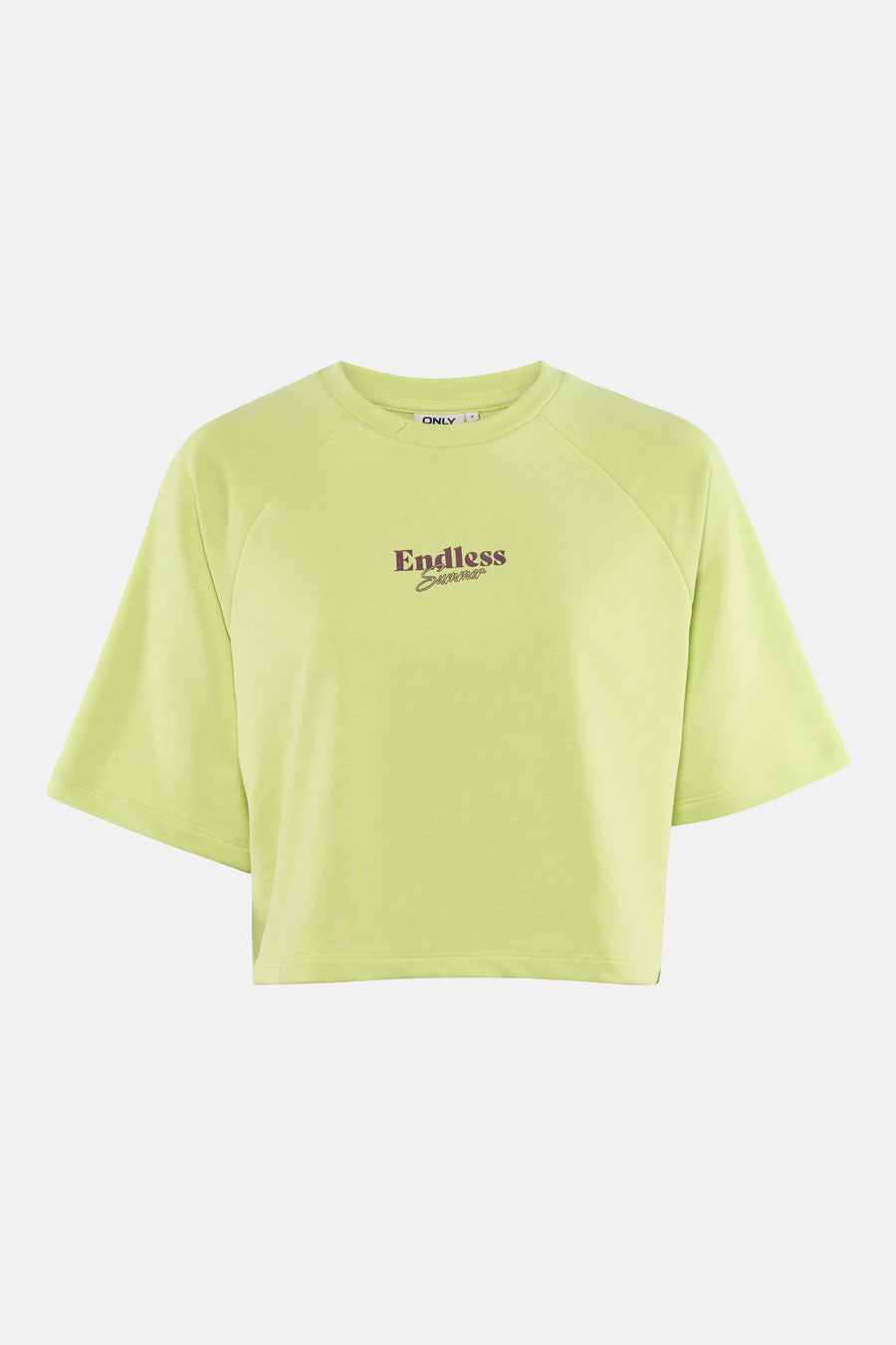T-shirt court vert de ONLY® à manches raglan et inscription 'Endless Summer'.