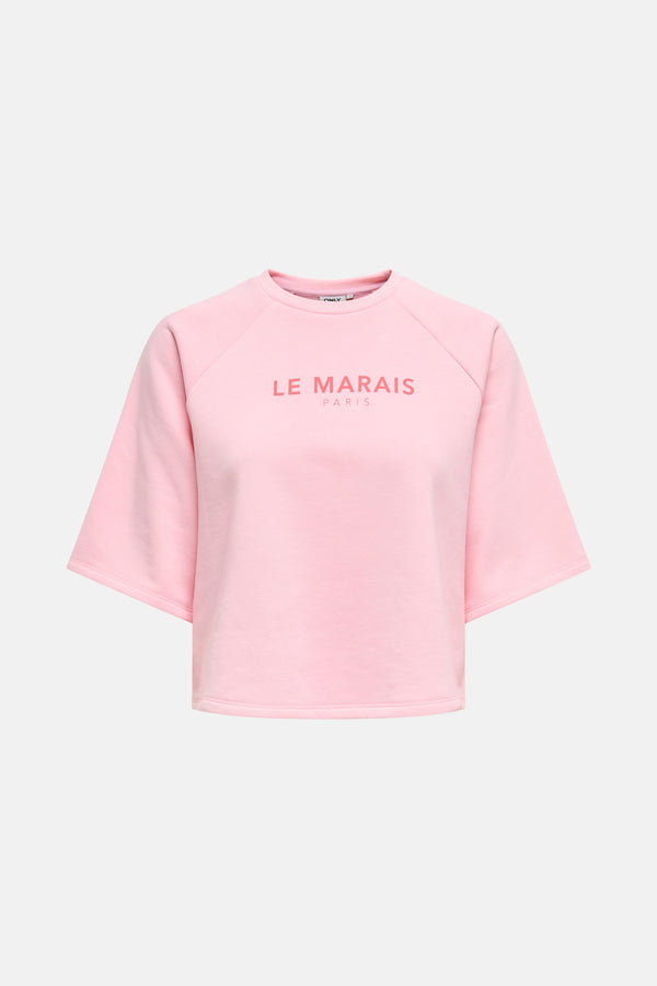 Top uni manches courtes Rose - ONLY®