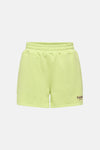 Short vert de ONLY® avec taille élastiquée en molleton et motif "Endless Summer" sur la jambe droite.