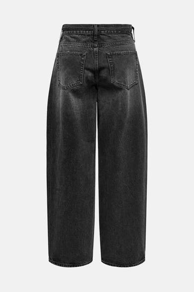 Jean droit en denim noir par ONLY®, vue arrière.
