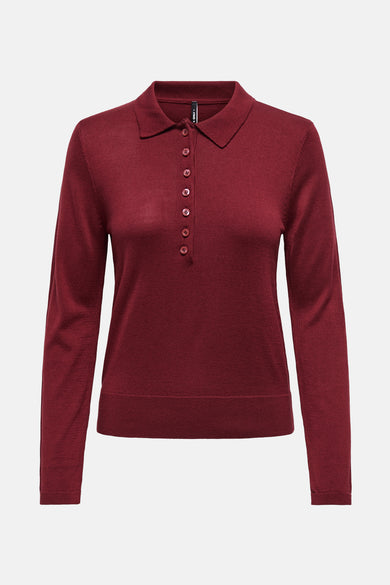 Polo met lange mouwen - rood